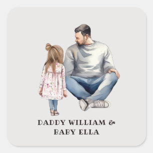 Father and Daughter Bond (4) Square Sticker