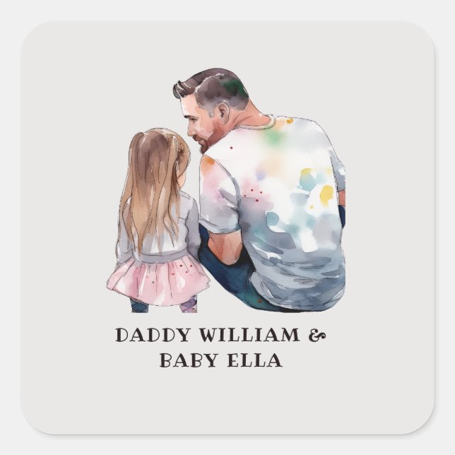 Father and Daughter Bond (5) Square Sticker (Front)
