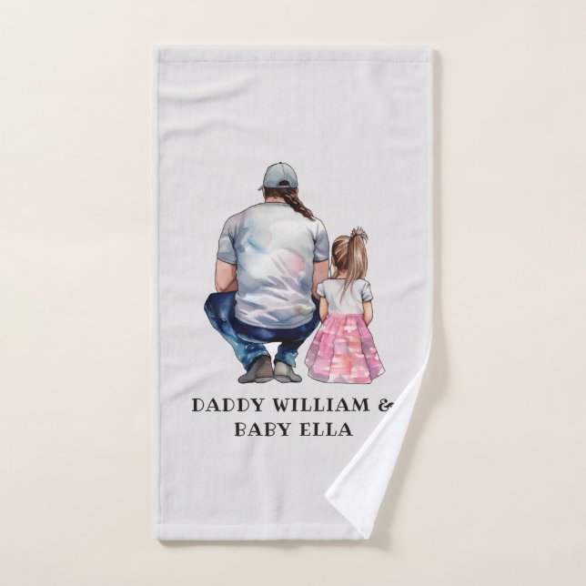 Father and Daughter Bond (8) Bath Towel Set (Hand Towel)