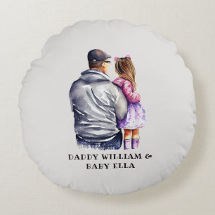 Father and Daughter Bond (9) Round Cushion