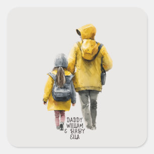 Father and Daughter Bond Square Sticker