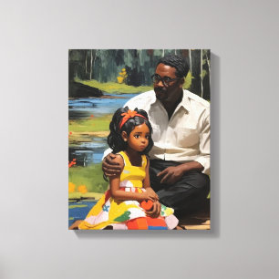 Father and Daughter Colour Printed Wall Art