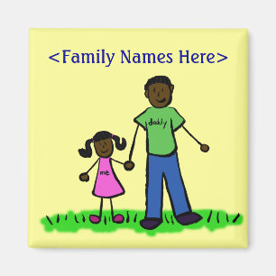 Father and Daughter Custom Family Character Magnet