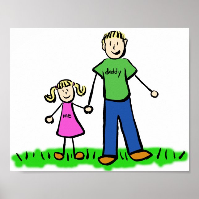 Father and Daughter Custom Family Character Poster (Front)