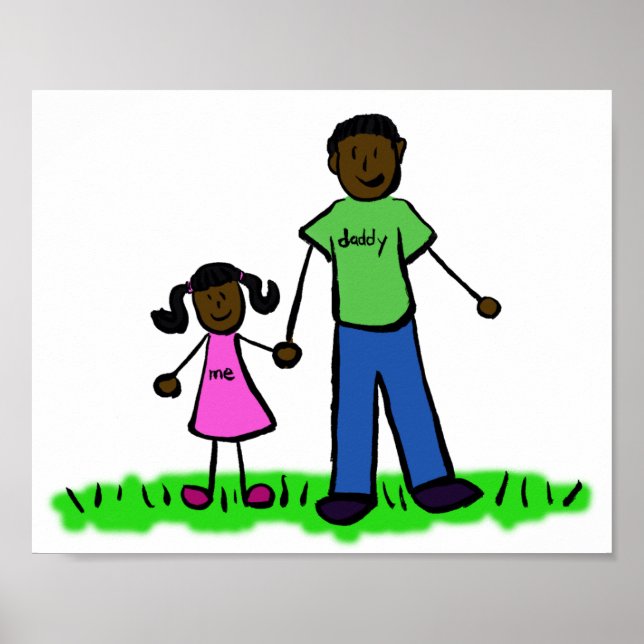 Father and Daughter Custom Family Character Poster (Front)