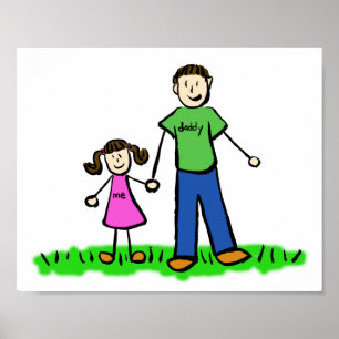 Father and Daughter Custom Family Character Poster
