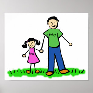 Father and Daughter Custom Family Character Poster