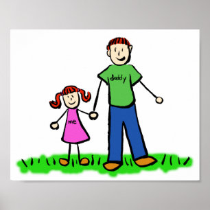 Father and Daughter Custom Family Character Poster