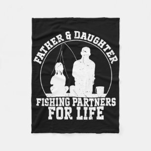 Father And Daughter Fishing Partners For Life  Fleece Blanket