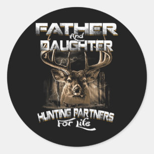 Father And Daughter Hunting Partners For Life Deer Classic Round Sticker