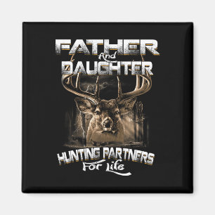 Father And Daughter Hunting Partners For Life Deer Magnet