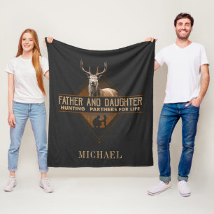 Father And Daughter Hunting Partners for Life Fleece Blanket