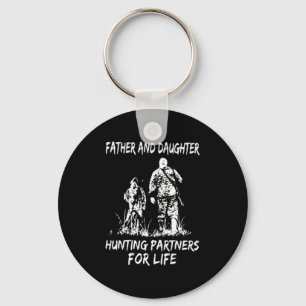 Father and daughter hunting partners for life key ring