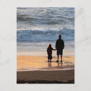 Father and daughter postcard