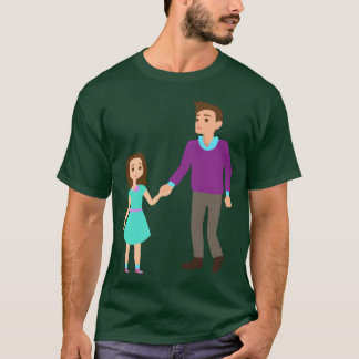 Father And Daughter Walking funny T-Shirt