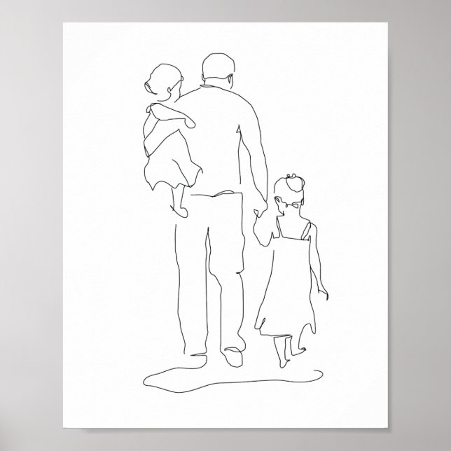 Father and Daughters Gift, Print, Fathers Day Prin Poster (Front)