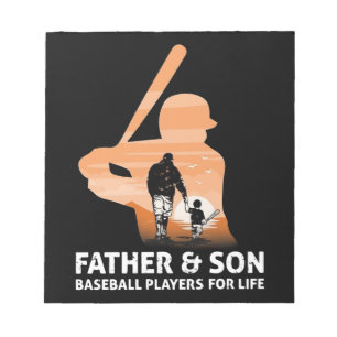 Father And Son  Baseball Players For Life Notepad