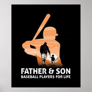 Father And Son  Baseball Players For Life Poster