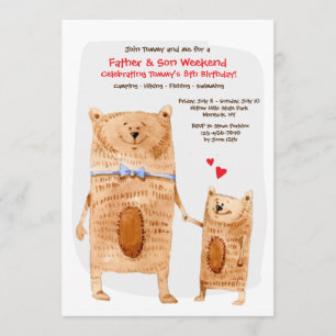 Father and Son Bears Invitation