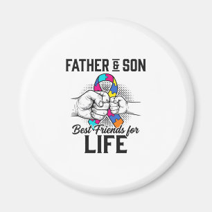 Father and Son Best Friends for Life Puzzle Ribbon Magnet