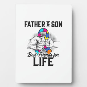 Father and Son Best Friends for Life Puzzle Ribbon Plaque