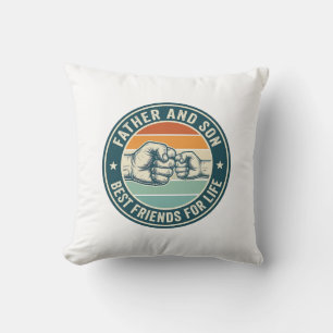 Father and Son Best Friends Vintage Fist Bump Shir Cushion