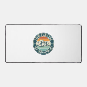 Father and Son Best Friends Vintage Fist Bump Shir Desk Mat