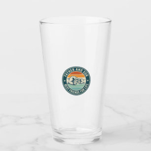 Father and Son Best Friends Vintage Fist Bump Shir Glass