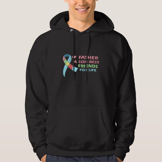 Father And Son Bff Against Autism Awareness Design Hoodie (Front)