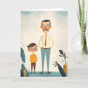Father and Son Cartoon Holiday Card