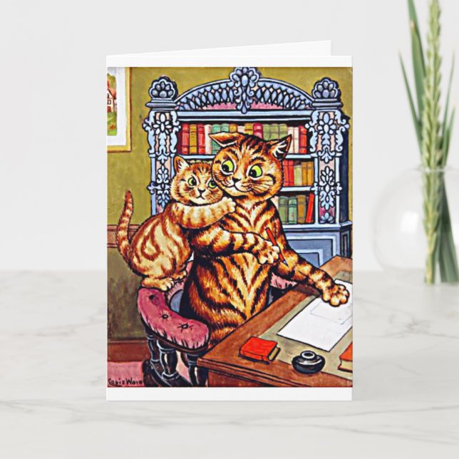 Father and Son Cats, Louis Wain, Cat Art,    Card (Front)
