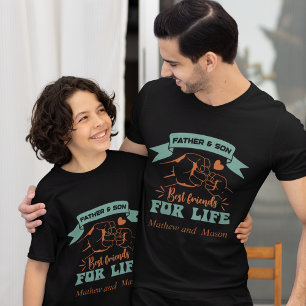 Father and Son custom names matching Father's Day T-Shirt