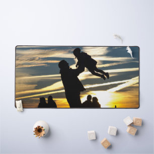 Father and son desk mat