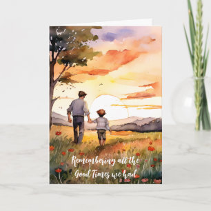 Father and Son Evening Walk Father's Day Holiday Card