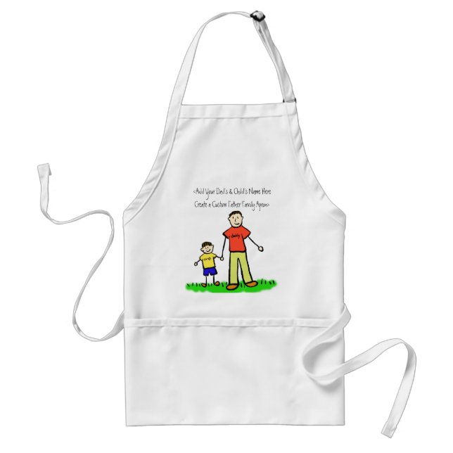 Father and Son Family Character Custom Art Apron (Front)