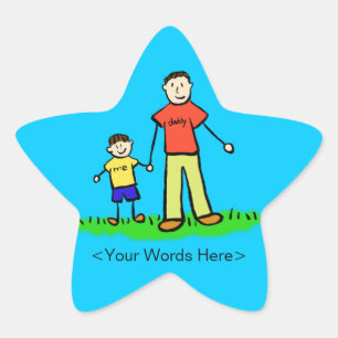 Father and Son Family Character Custom Art Sticker