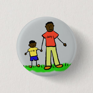 Father and Son Family Character Custom Pin Buttons