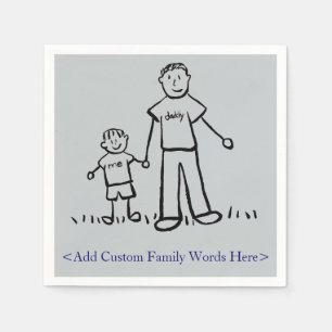 Father and Son Family Characters Custom Napkins