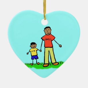 Father and Son Family Characters Custom Ornaments