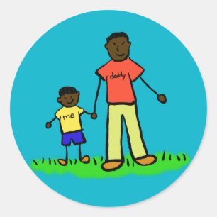 Father and Son Family Characters Custom Stickers