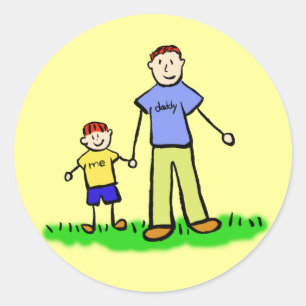 Father and Son Family Characters Custom Stickers