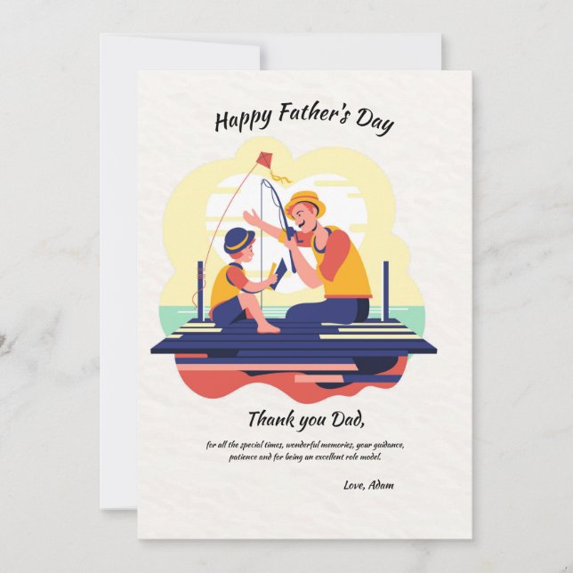 Father and Son Fishing Father's Day Card (Front)