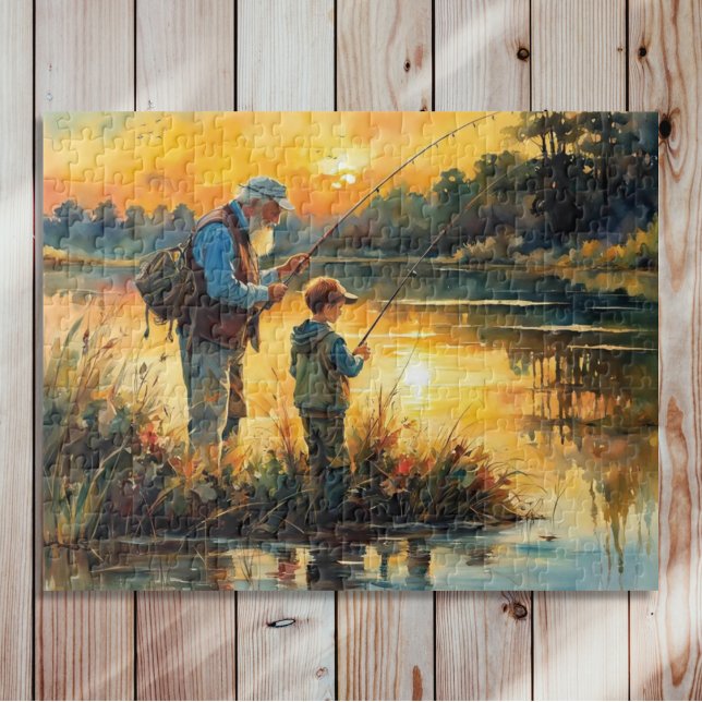 Father and son fishing jigsaw puzzle (Creator Uploaded)
