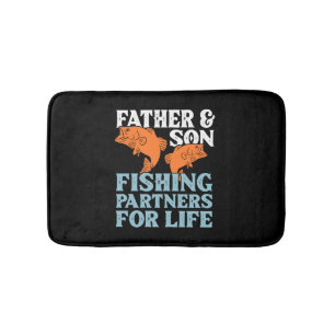 Father & And Son, Fishing Partners For Life Bath Mat