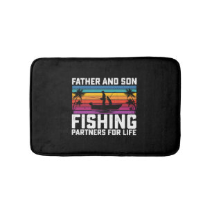 Father And Son Fishing Partners For Life Bath Mat