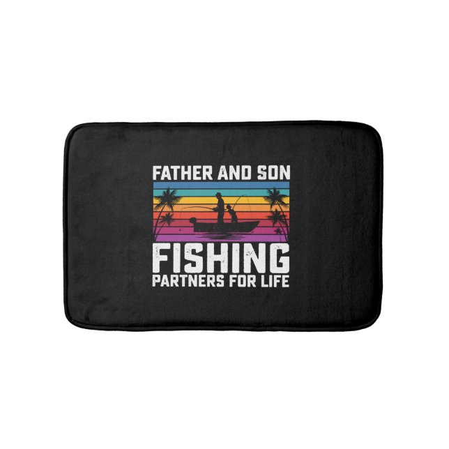 Father And Son Fishing Partners For Life    Bath Mat (Front)