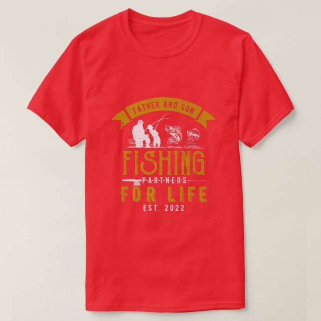 Father And Son Fishing Partners For Life Matching  T-Shirt (Design Front)
