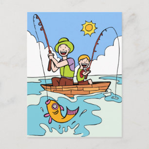 Father and Son Fishing Trip Postcard