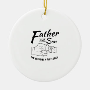 Father and Son Fist bump Ceramic Ornament
