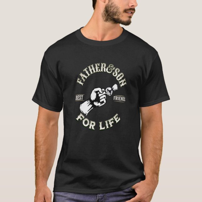 Father And Son Fist Bump Dad Life Matching Father' T-Shirt (Front)